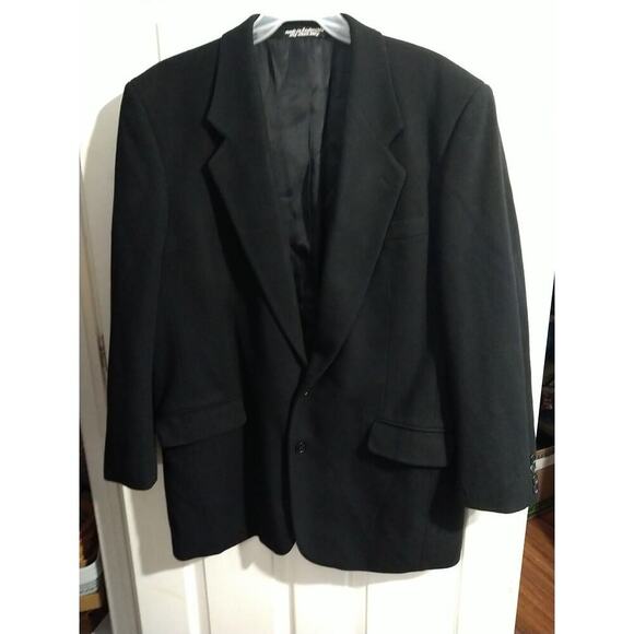 Zyldo George Machado Men's 44L Suit Blazer Black Twill Two Button Close Lined... - Picture 1 of 10